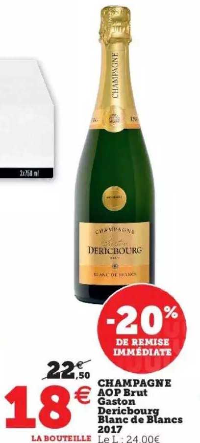 champagne aop brut gaston dericbourg blanc de blancs 2017