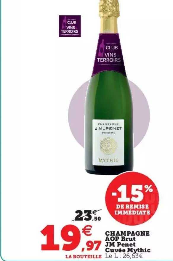 champagne aop brut jm penet cuvée mythic