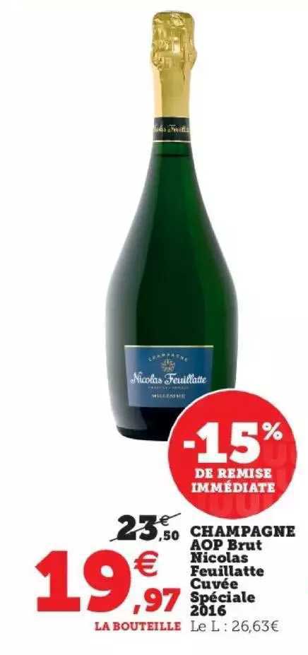 champagne aop brut nicolas feuillatte cuvée spéciale 2016