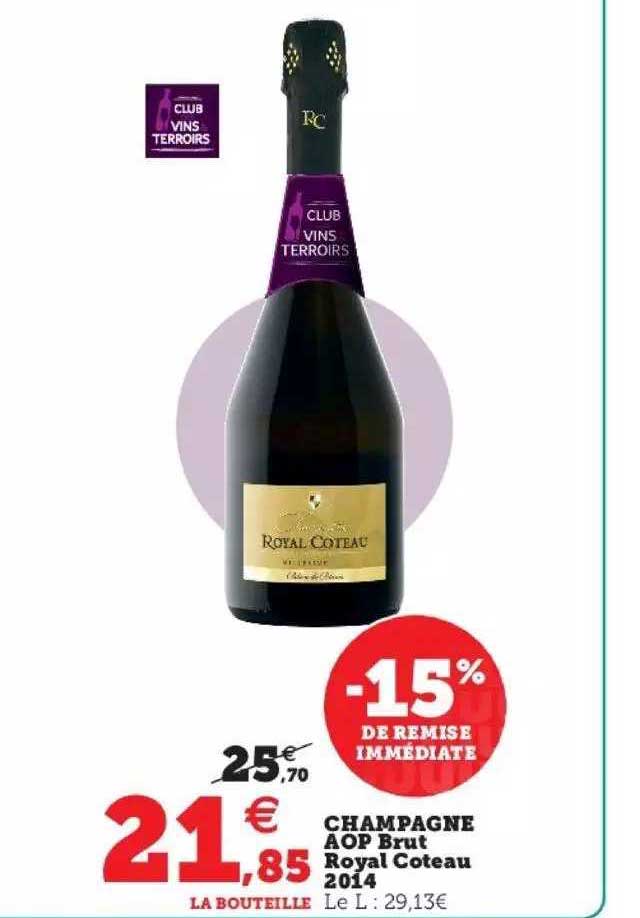 champagne aop brut royal côteau 2014