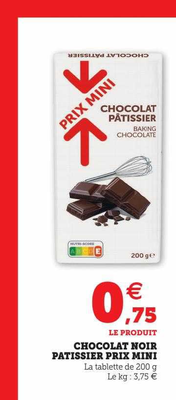 Chocolat Noir Pâtissier Prix Mini