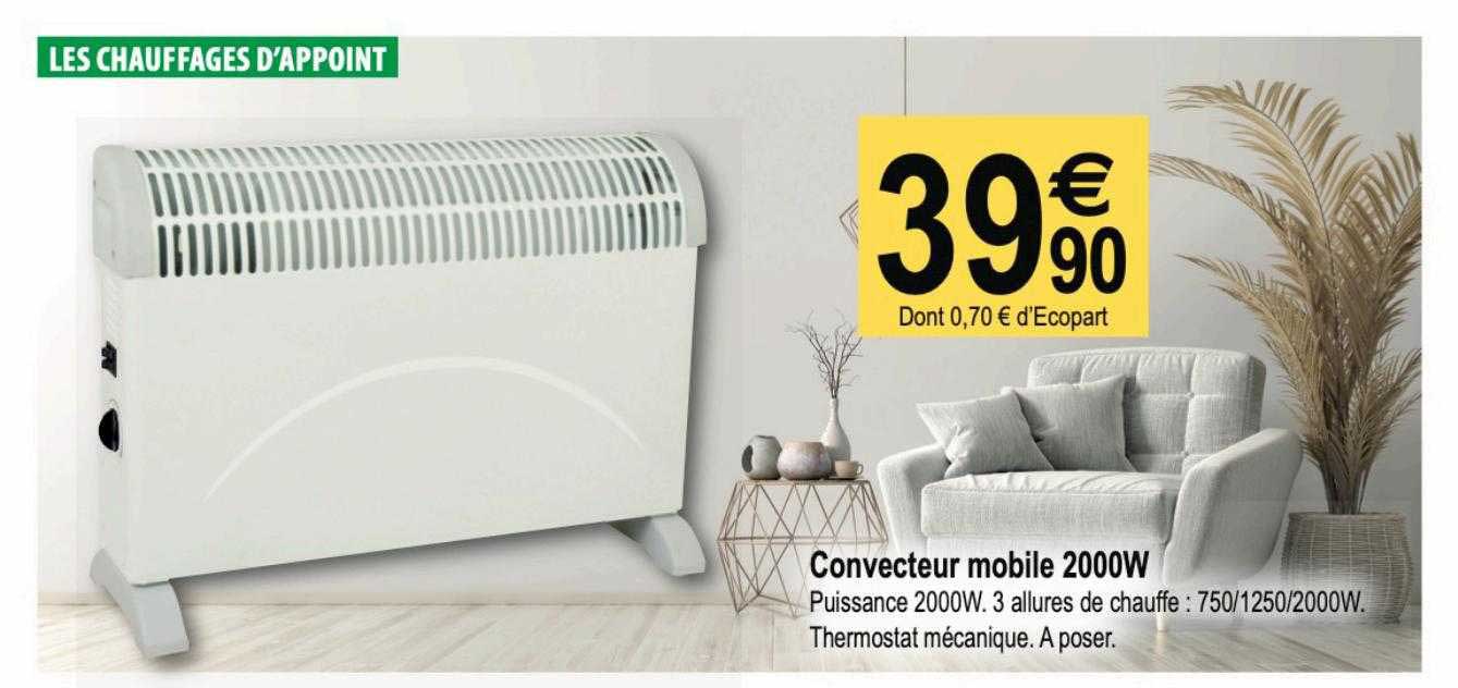 convecteur mobile 2000w