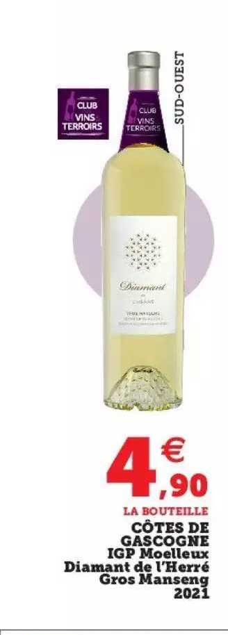 côtes de gascogne igp moelleux diamant de l'herré gros manseng 2021