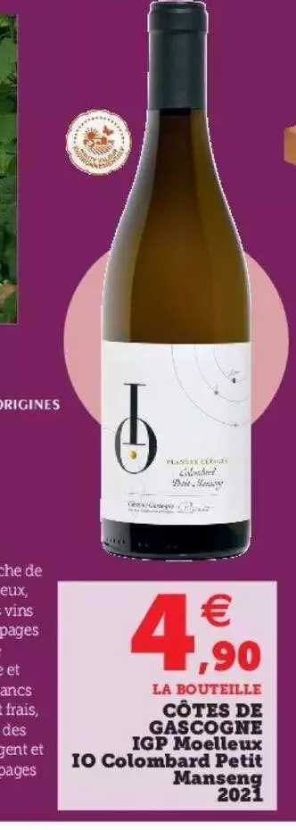 Côtes De Gascogne Igp Moelleux Io Colombard Petit Manseng 2021