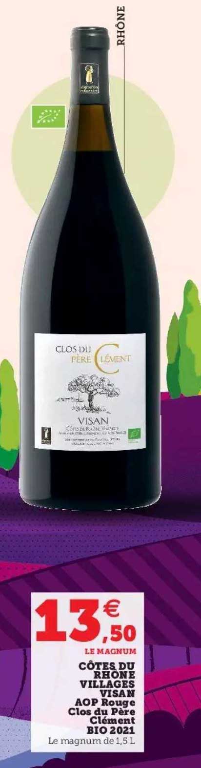 côtes du rhône villages visan aop rouge clos du père clément bio 2021