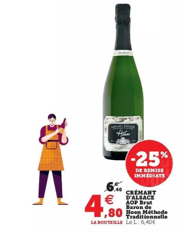 crémant d'alsace aop brut baron de hoen méthode traditionnelle