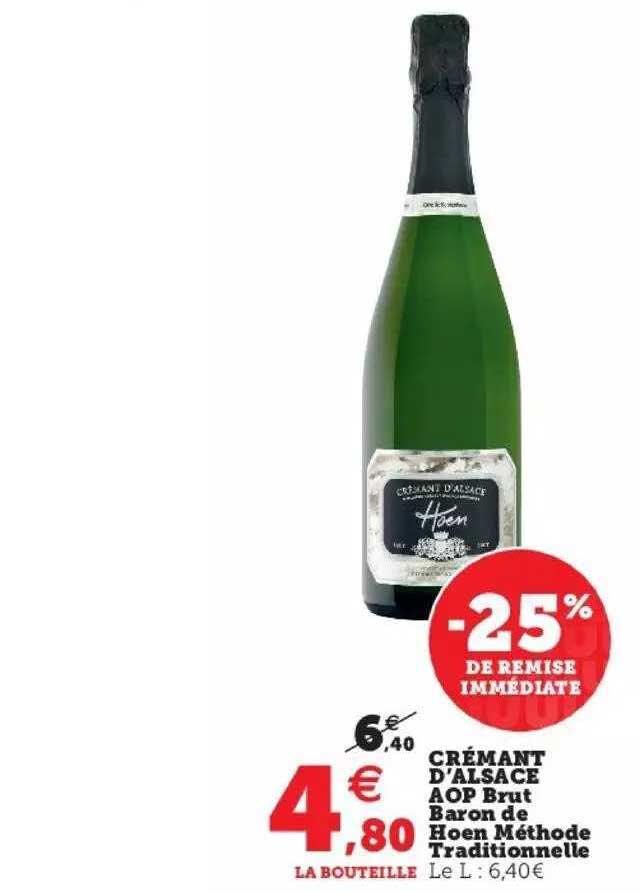 crémant d'alsace aop brut baron de hoen méthode traditionnelle