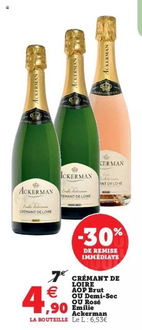 crémant de loire oap brut ou demi-sec ou rosé émilie ackerman