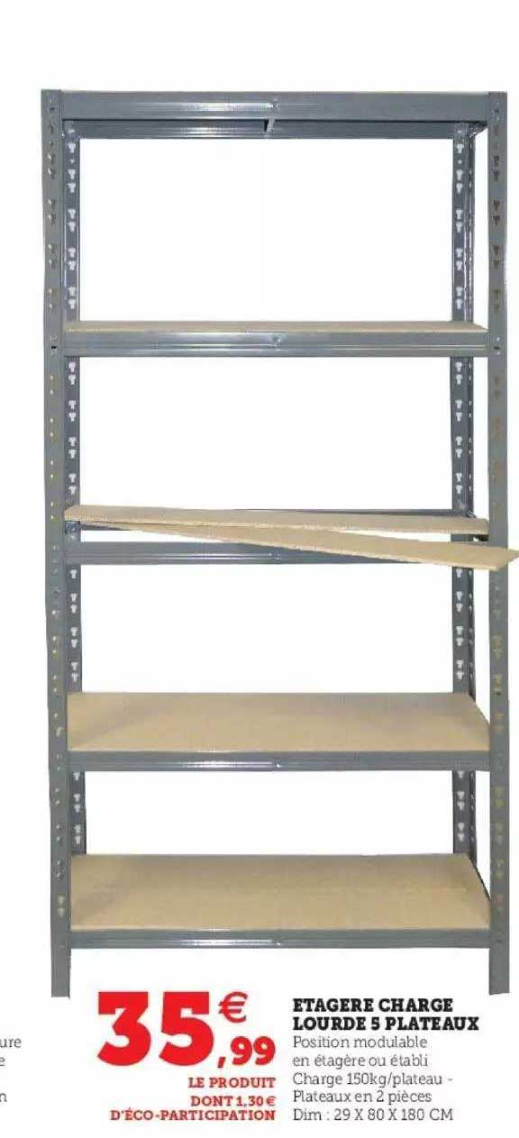 étagère charge lourde 5 plateaux