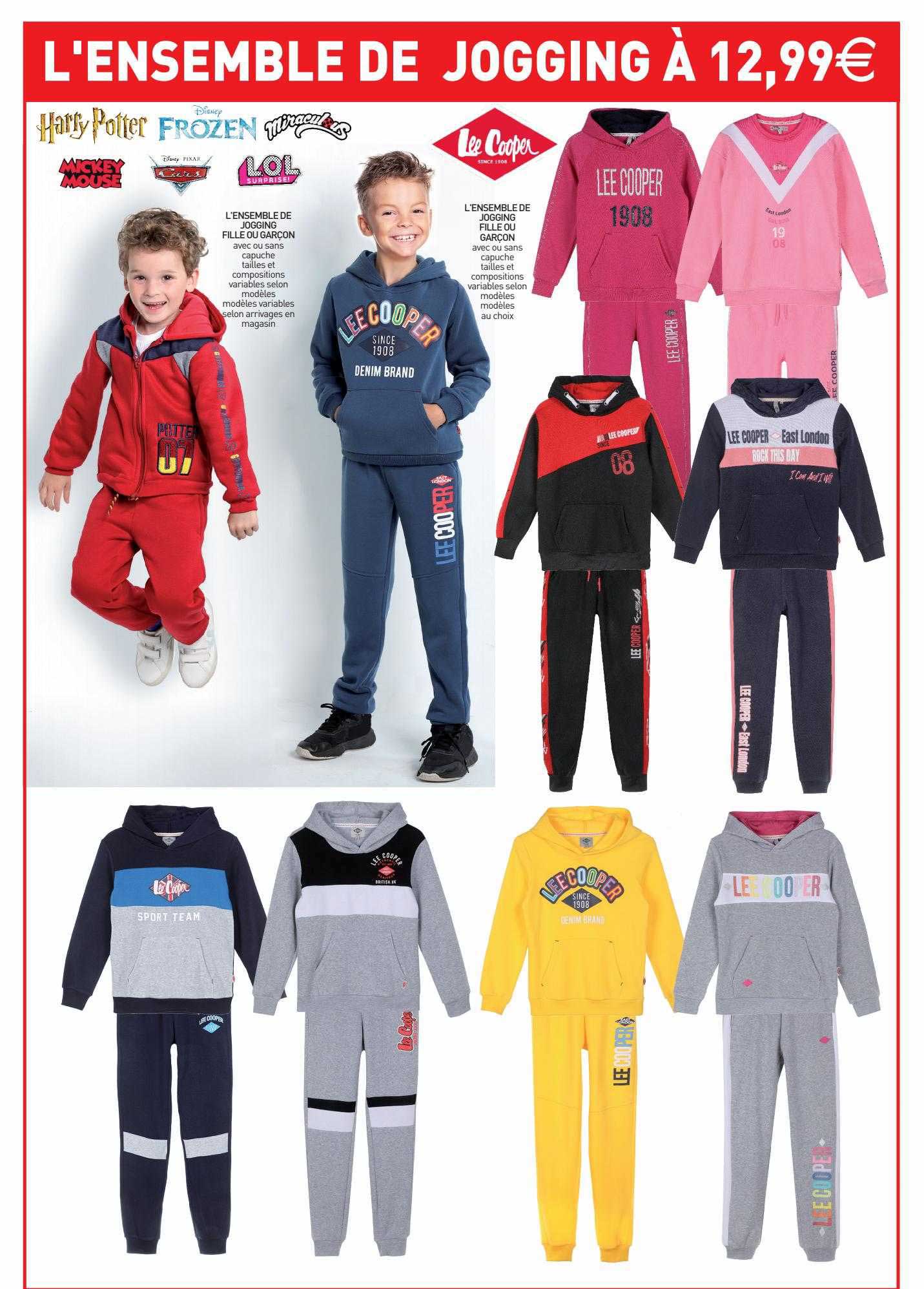 l'ensemble de jogging fille ou garçon lee cooper, harry potter, frozen, lol surprise, mickey mouse