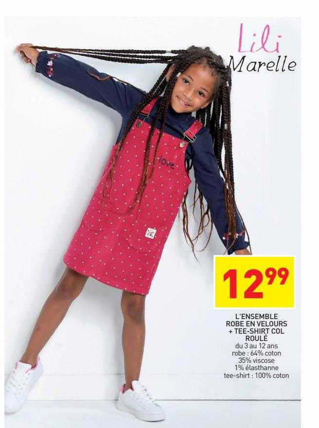 l'ensemble robe en velours + tee-shirt col roulé lili marelle