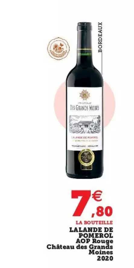 Lalande De Pomérol Aop Rouge Château Des Grands Moines 2020