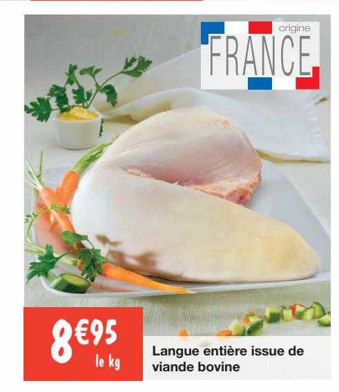 langue entière issue de viande bovine