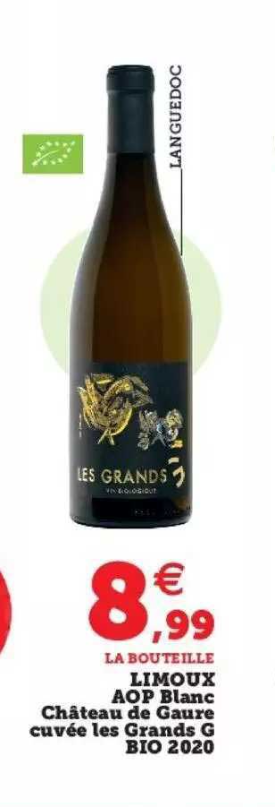 limoux aop blanc château de gaure cuvée les grands g bio 2020