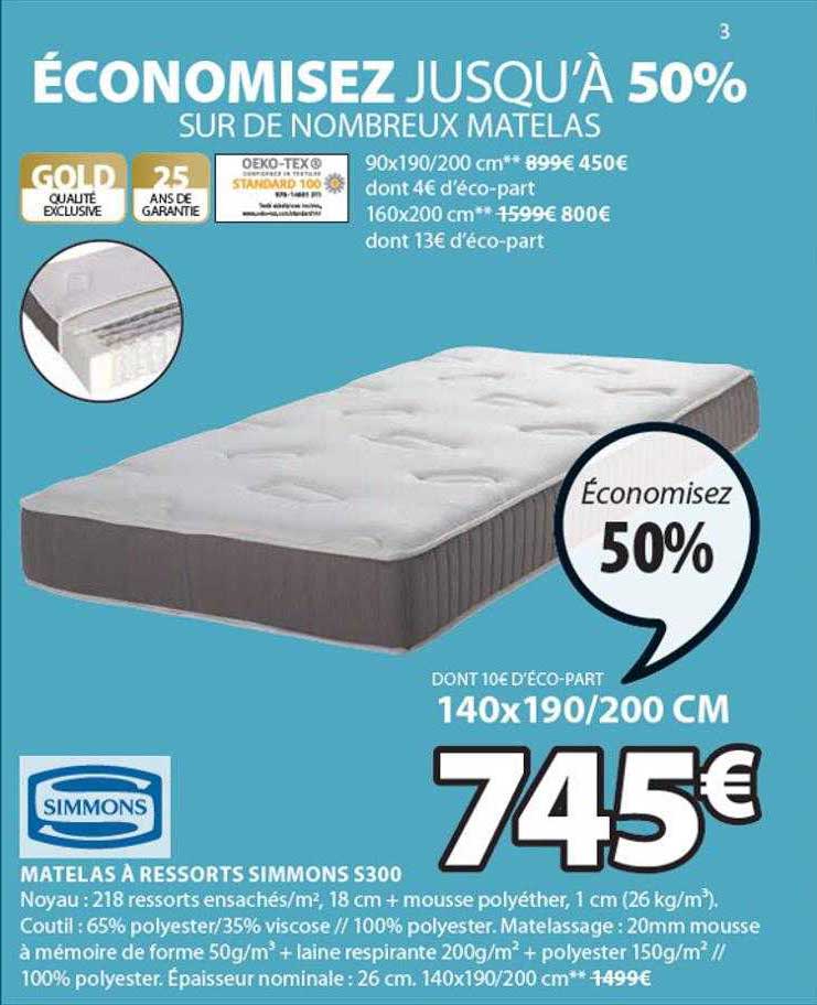 Matelas à Ressorts Simmons S300