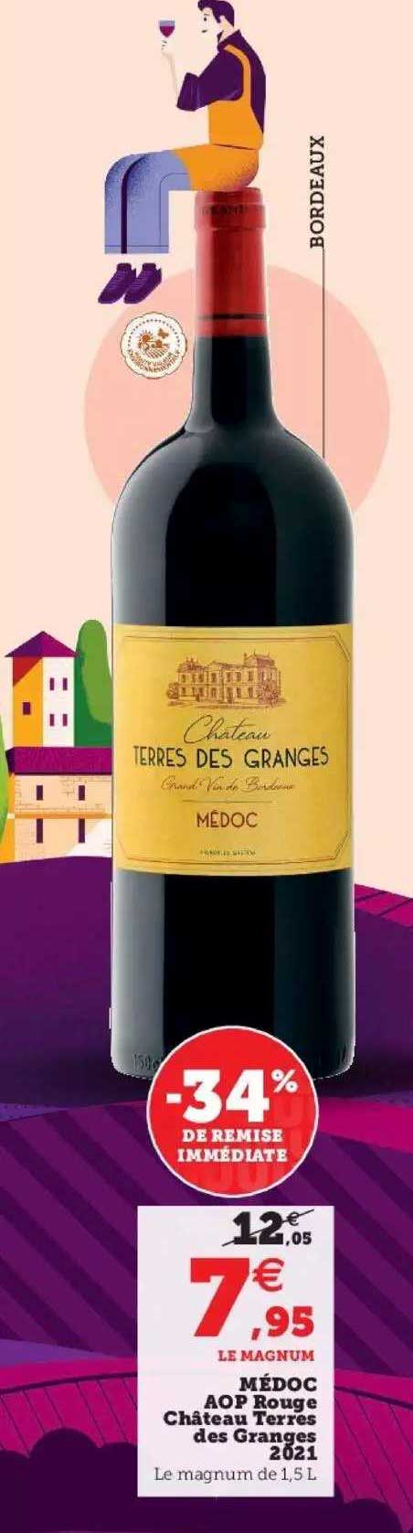 médoc aop rouge château terres des granges 2021