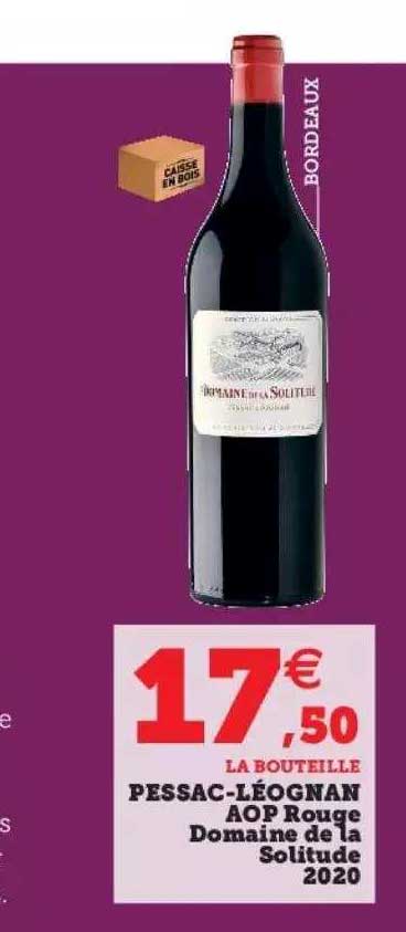 pessac-léognan aop rouge domaine de la solitude 2020