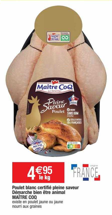 poulet blanc certifié pleine saveur démarche bien être animal maître coq