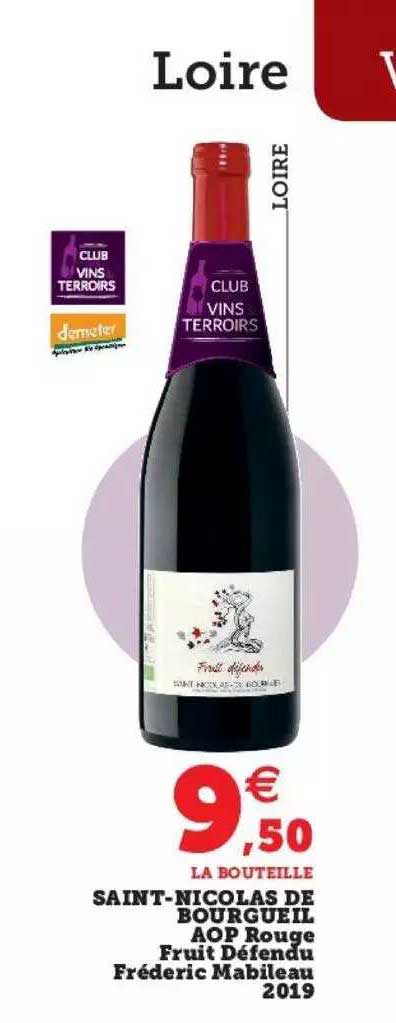 Saint-nicolas De Bourgueil Aop Rouge Fruit Défendu Fréderic Mabileau 2019