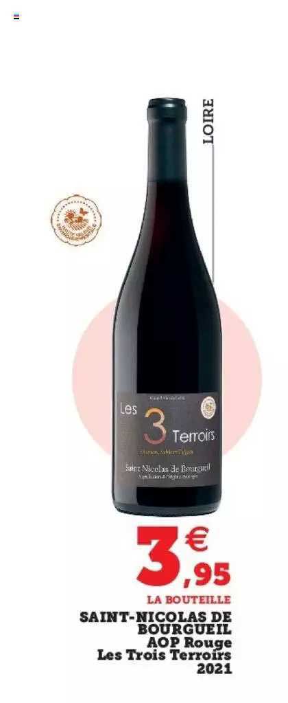 saint-nicolas de bourgueil aop rouge les trois terroirs 2021