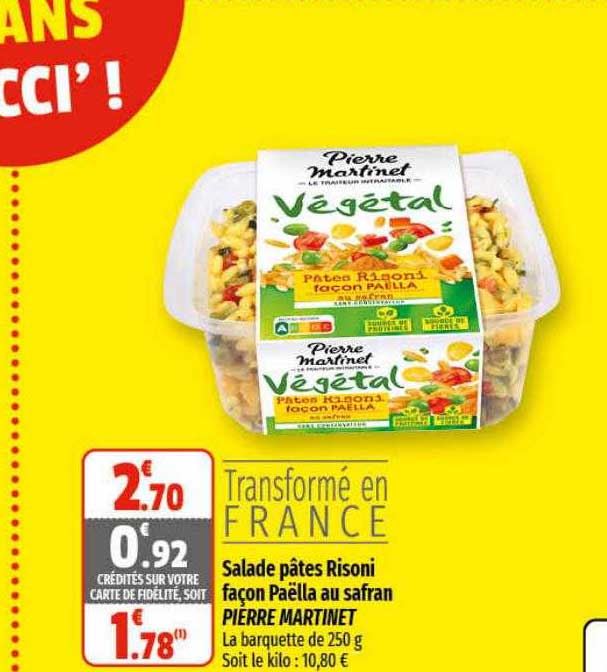 salade pâtes risoni façon paëlla au safran pierre martinet