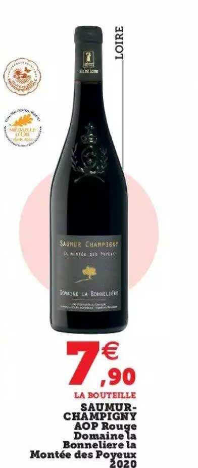 saumur-champigny aop rouge domaine la bonnelière la monté des poyeux 2020