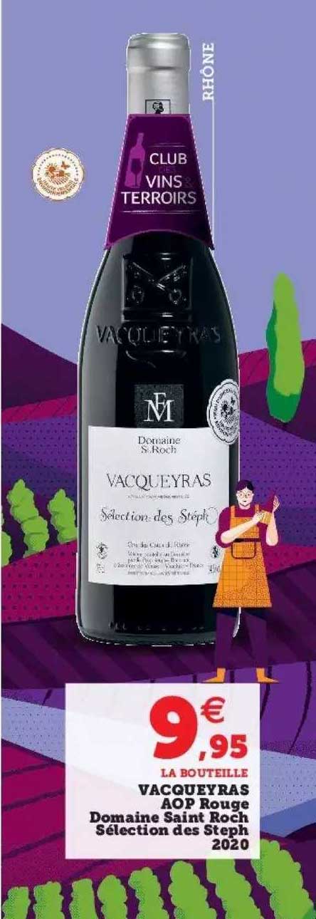 vacqueyras aop rouge domaine saint roch sélection des steph 2020