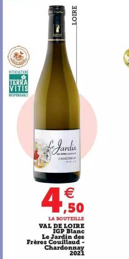 val de loire igp blanc le jardin des frères couillaud - chardonnay 2021
