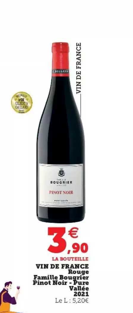 vin de france rouge famille bougrier pinot noir - puré vallée 2021