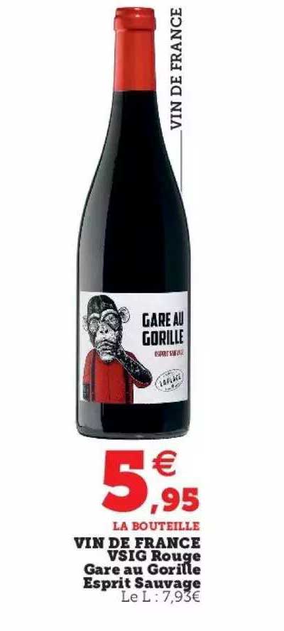 vin de france vsig rouge gare au gorille esprit sauvage