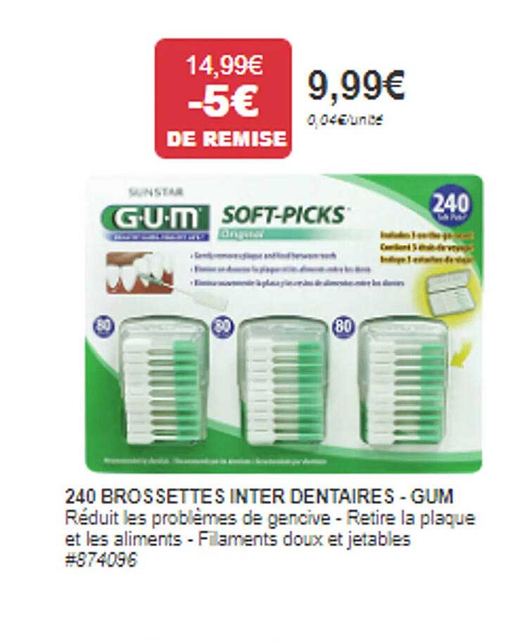 240 brossettes inter dentaires - gum