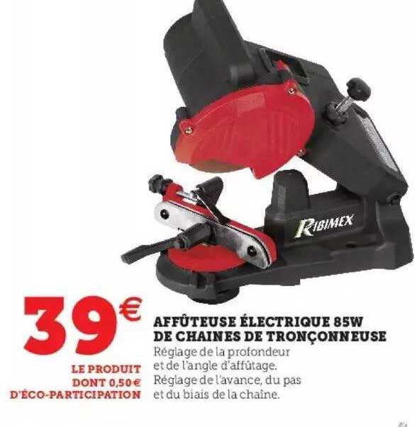affûteuse électrique 85w de chaînes de tronçonneuse ribimex