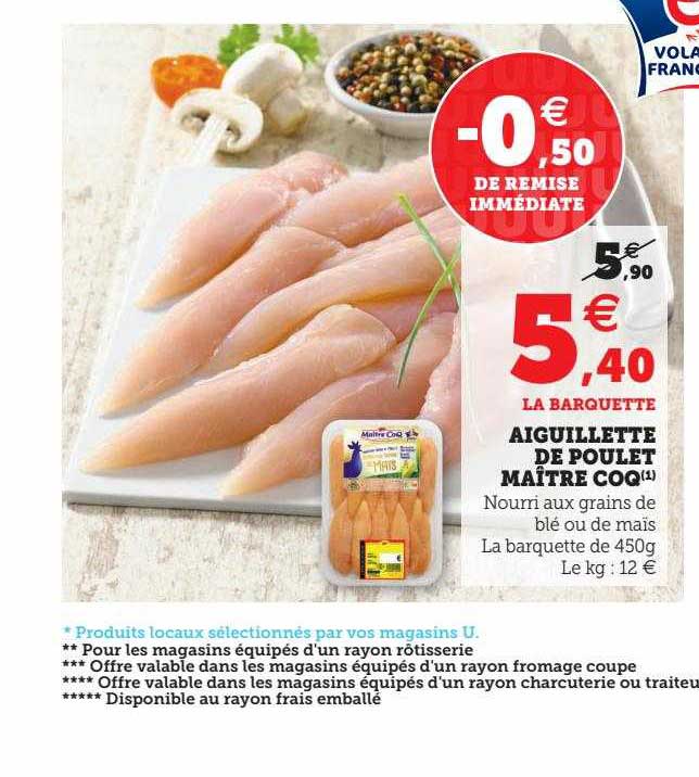 aiguillette de poulet maître coq