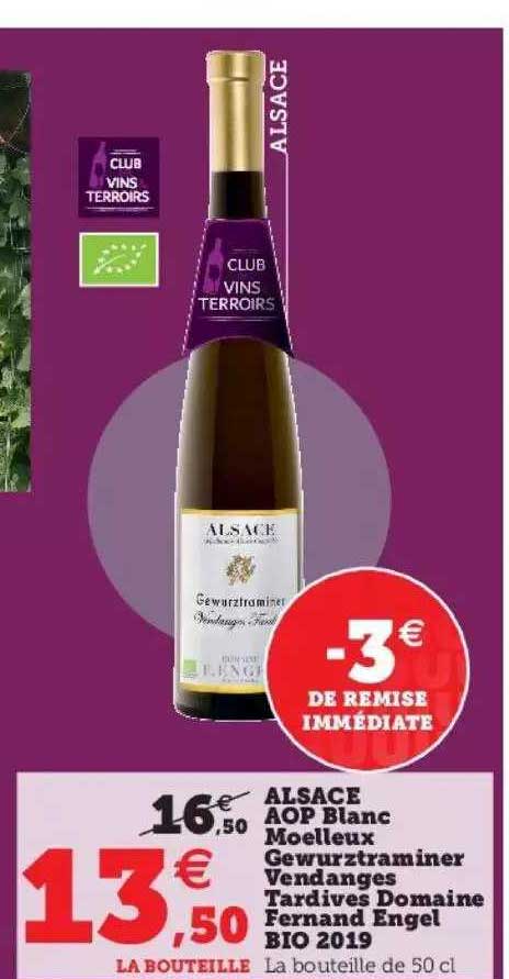 alsace aop blanc moelleux gewurztraminer vendanges tardives domaine fernand engel bio 2019