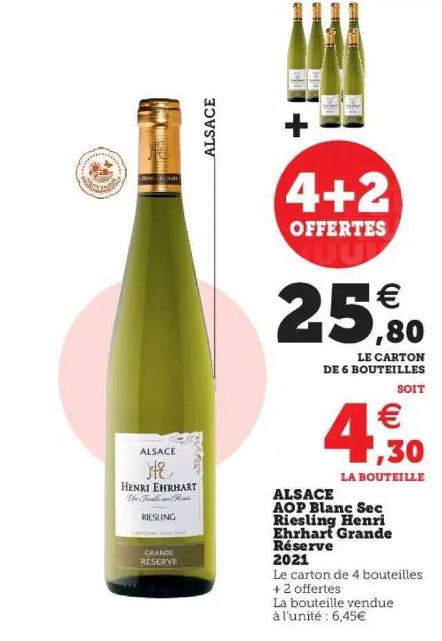 alsace aop blanc sec riesling henri ehrhart grande réserve 2021