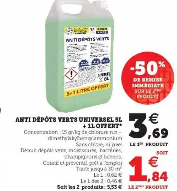 anti dépôts verts universel 5l + 1l offert