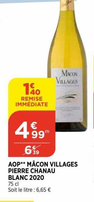 aop mâcon villages pierre chanau blanc 2020
