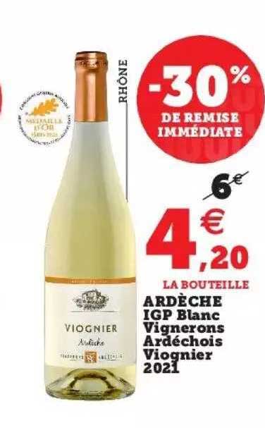Ardèche Igp Blanc Vignerons Ardéchois Viognier 2021