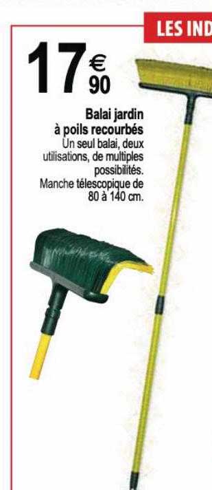 balai jardin à poils recourbés