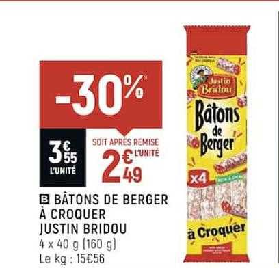 Bâtons De Berger à Croquer Justin Bridou