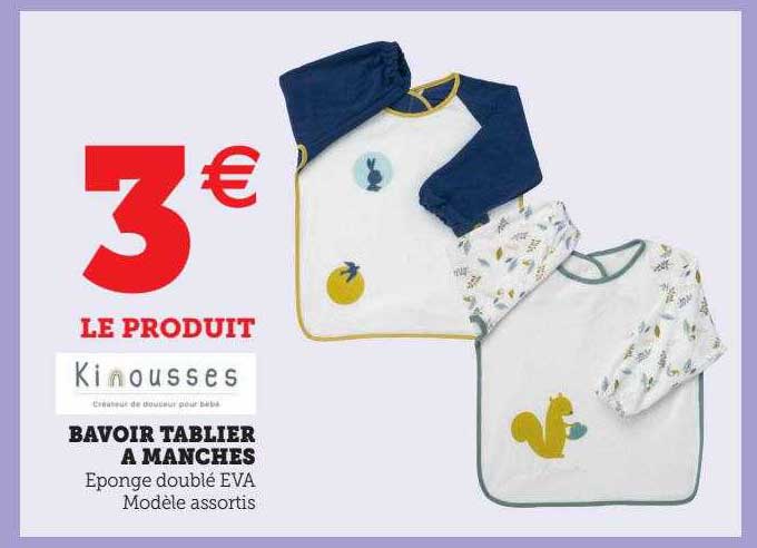 Bavoir Tablier à Manches Kinousses