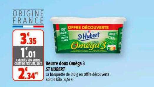 beurre doux oméga 3 st hubert
