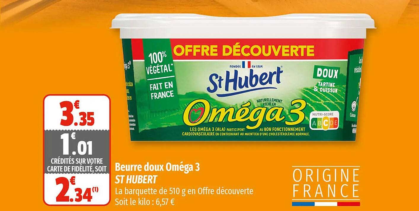 beurre doux oméga 3 st hubert