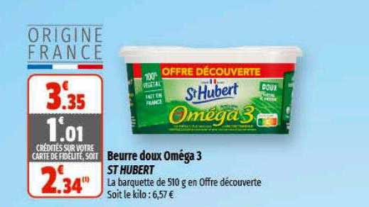 beurre doux oméga 3 st hubert