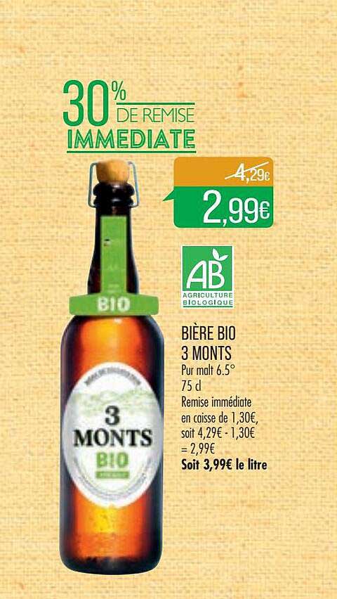 bière bio 3 monts