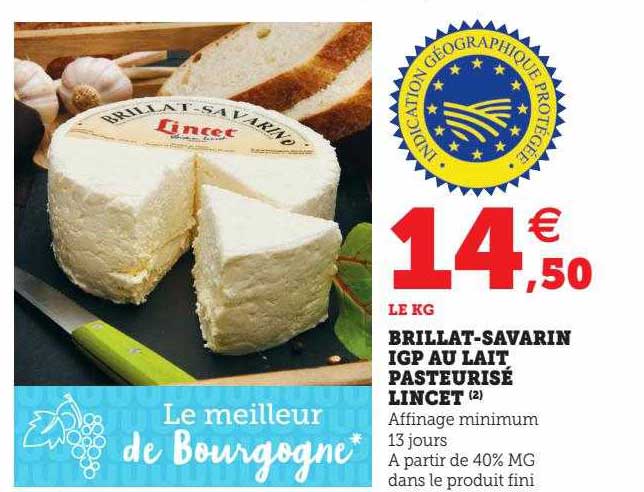 brillat-savarin igp au lait pasteurisé lincet
