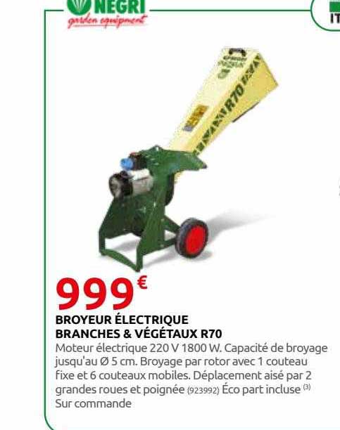 broyeur électrique branches & végétaux r70 negri