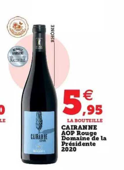 cairanne aop rouge domaine de la présidente 2020