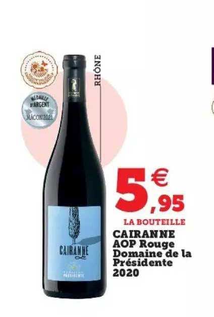 cairanne aop rouge domaine de la présidente 2020