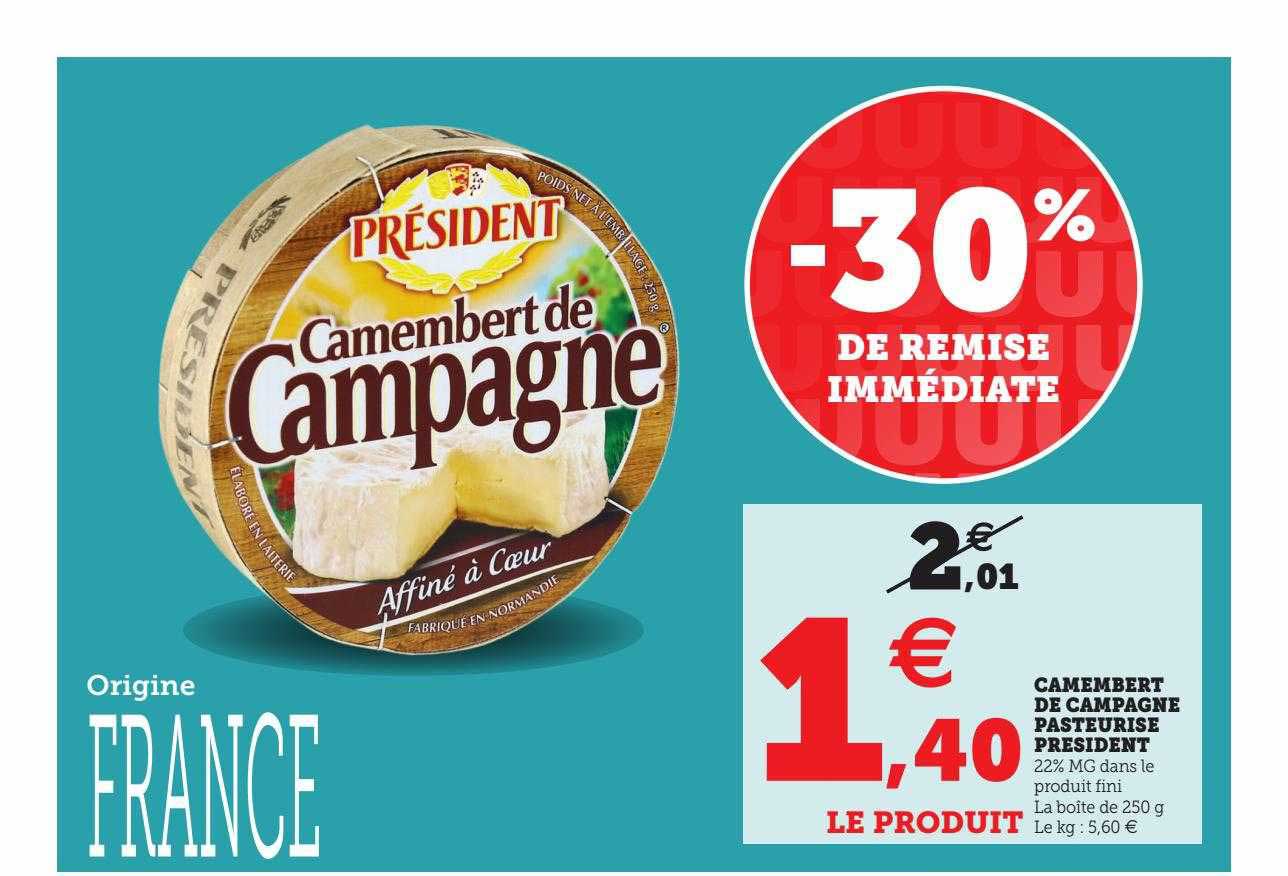 Camembert De Campagne Pasteurisé Président